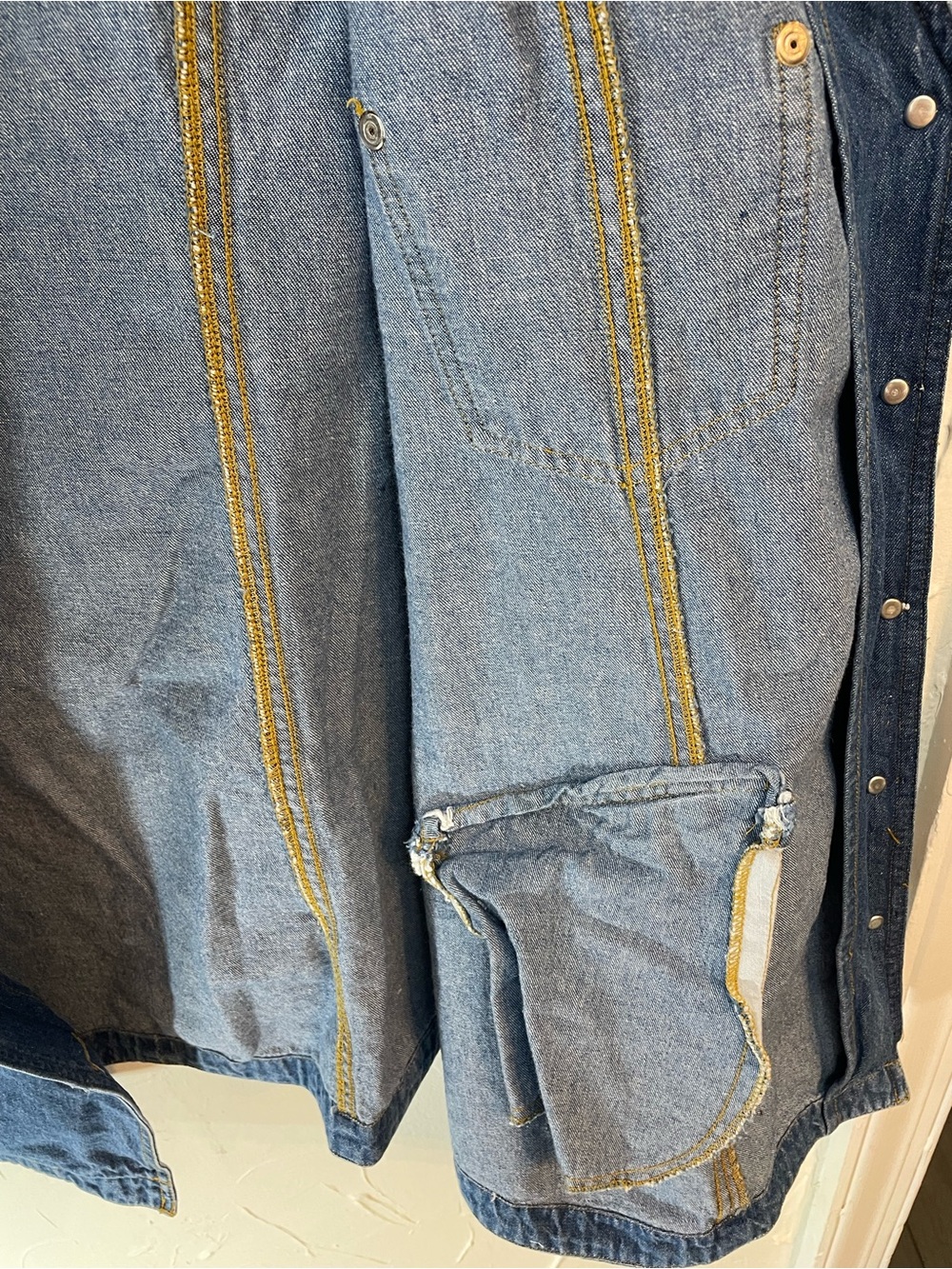 Vintage Denim Republic Vest - Blue Biker Vest w/ Pockets -Plus Size 24w - Picture 6 of 7